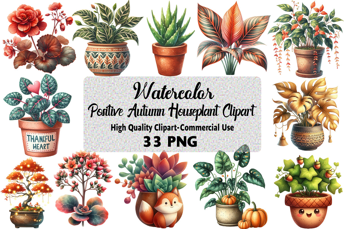 Positive Autumn Houseplant Clipart, an Illustration by Daily.Designs (Photo 1 of 5)