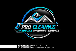 Pressure Washing Logo Template