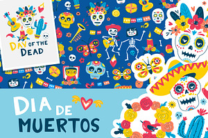Día de los Muertos Clipart & Pattern