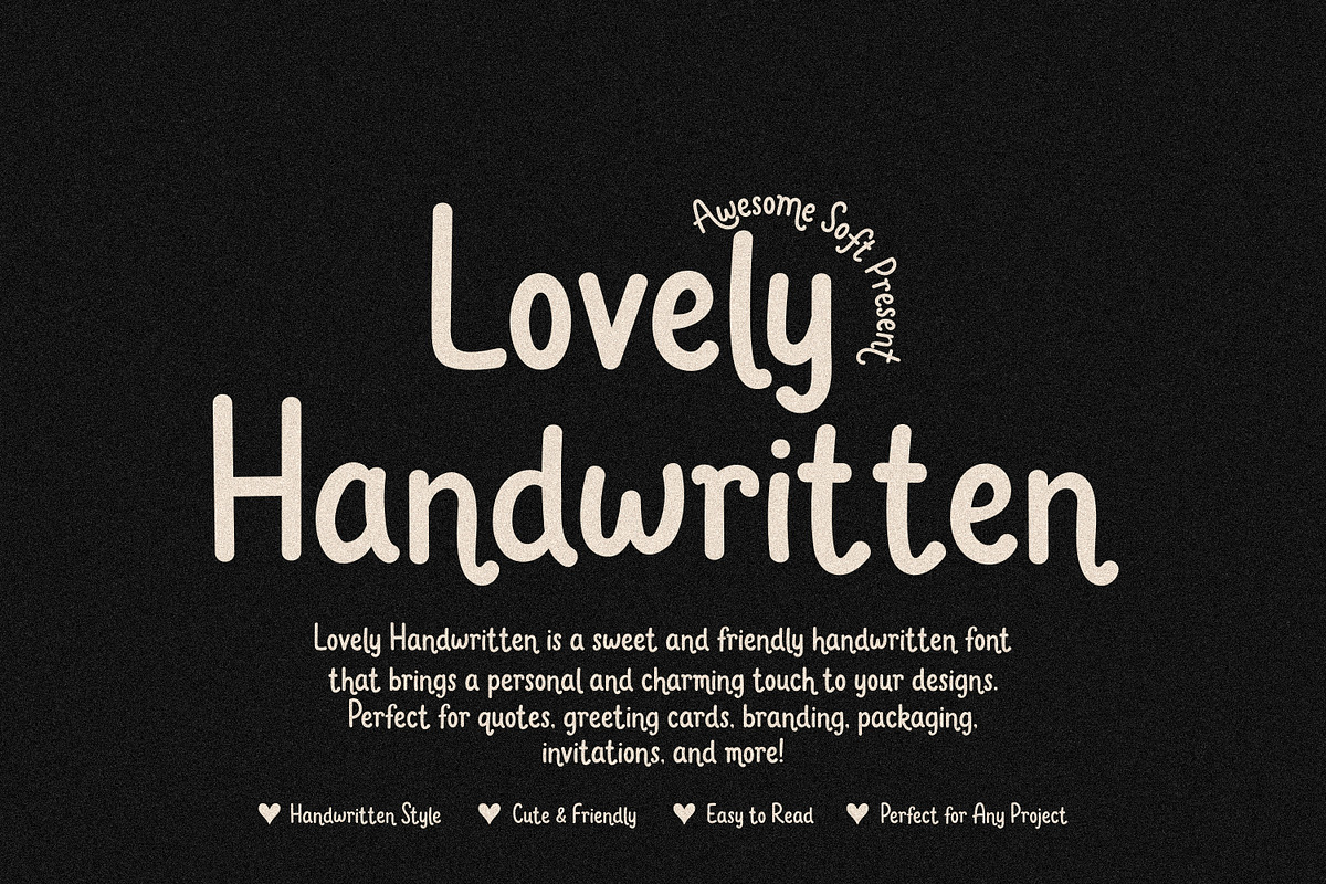Lovely Handwritten Font, a Handwritten Font by MaxArt Foundry (Photo 1 of 5)