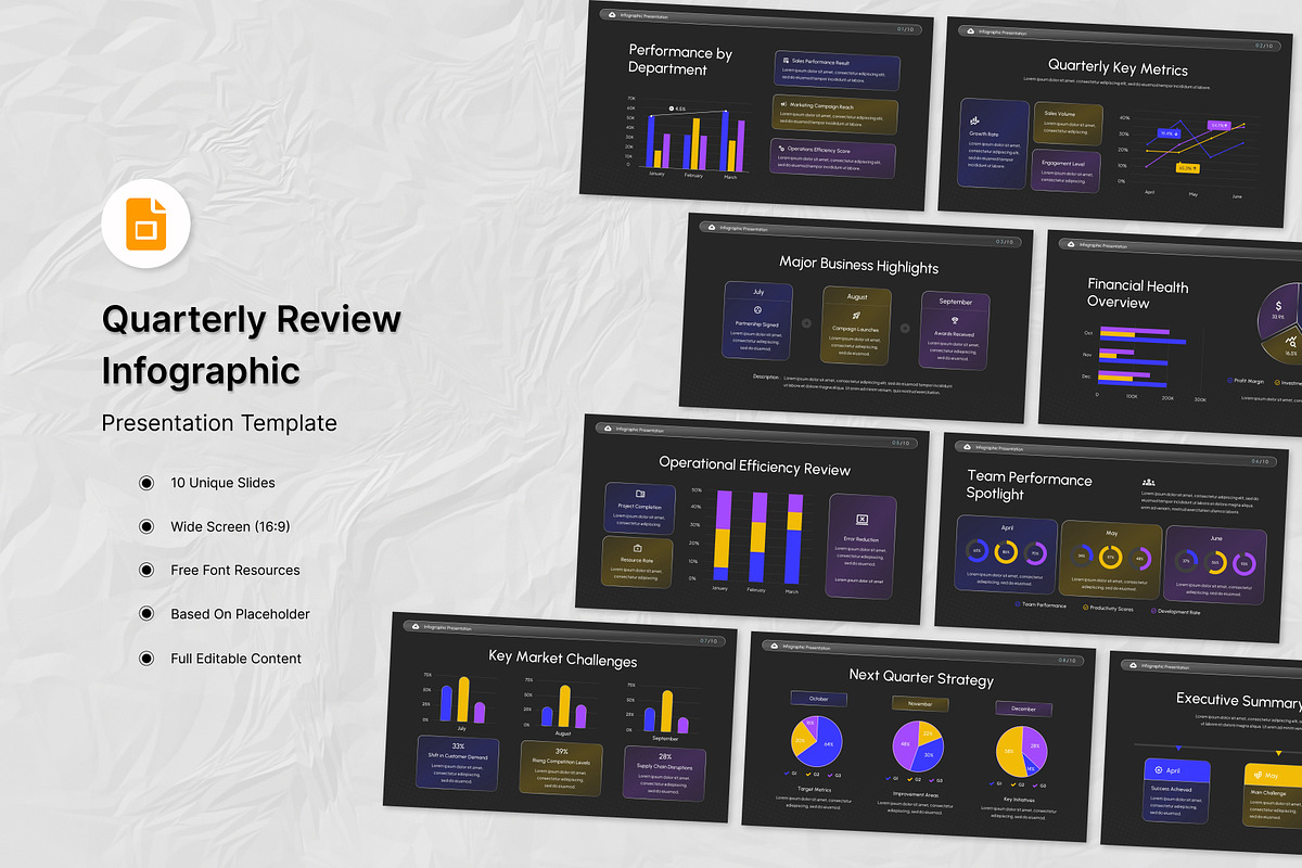 Quarterly Review Infographic Slides