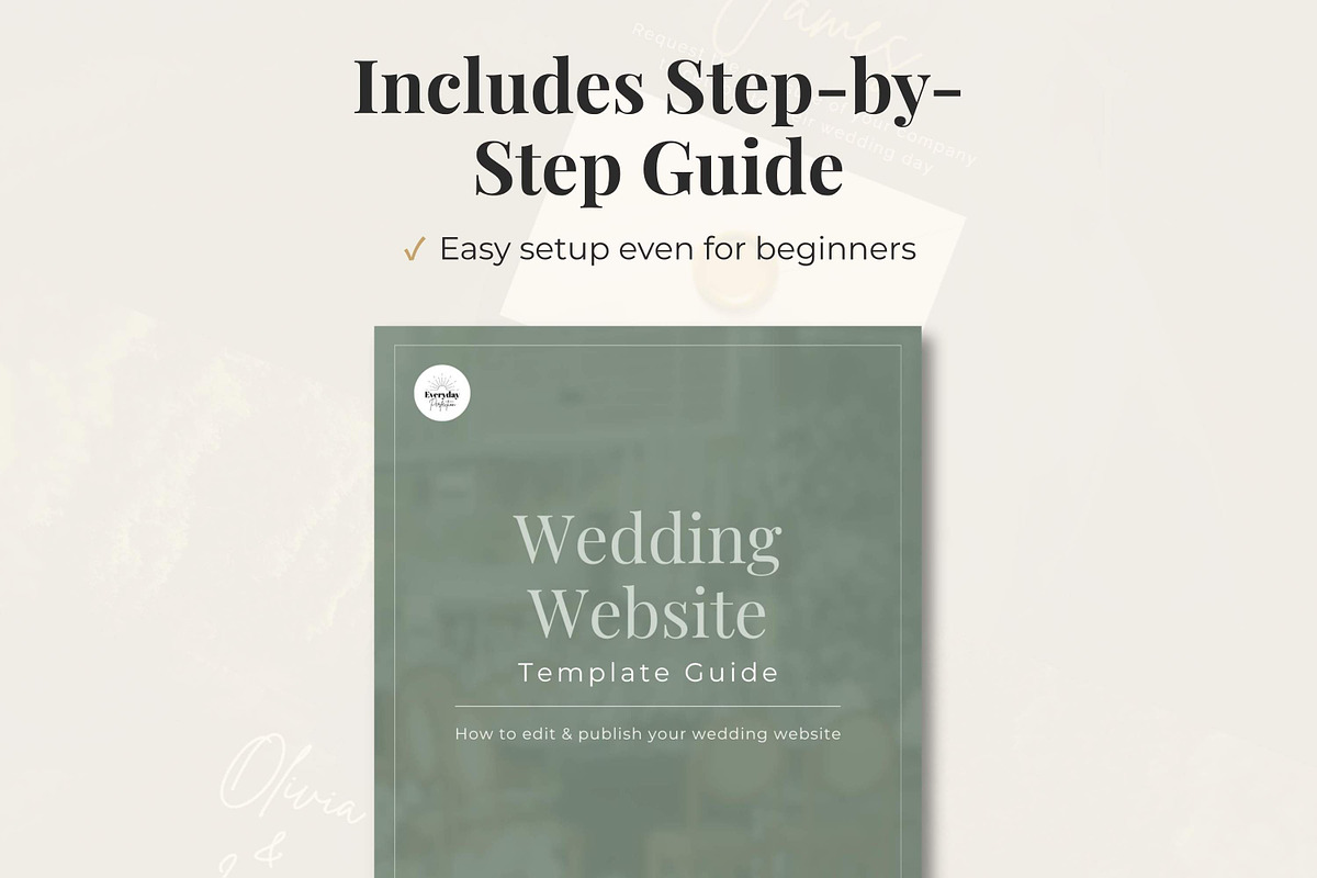 Olive Green Wedding Website, a Landing Page Template by Everyday Perfection (Photo 9 of 10)
