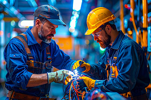 Electricians collaborating on a shared electrical task, a Person Photo by DanFLCreativo