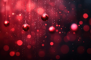 Beautiful red Christmas ornaments wi, a Photo by Tanuart