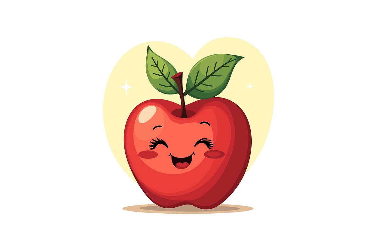 Happy Sparkle Apple Mascot, an Object Graphic by Designs_River (Photo 10 of 13)