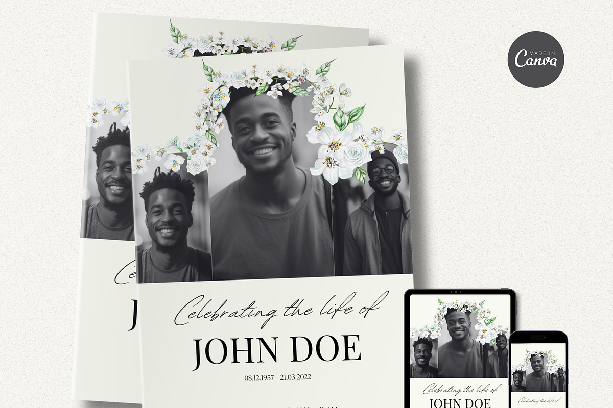 Funeral Program Template Set I Canva, an Invitation Template by The Social Stuff (Photo 2 of 11)