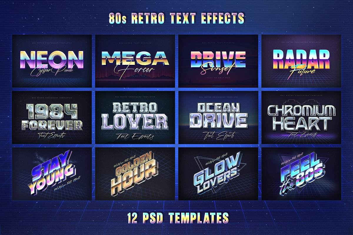 80s Retro Nostalgia Text Effects, a Layer Style Add-On by Andrew Skoch Design (Photo 3 of 14)