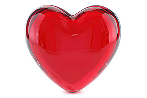 Illustration of red heart on white background, an Abstract Photo by AlyaAnd