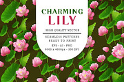 Handmade Charming Lilies Pattern, a Pattern Graphic by Design Unique (Thumbnail 1 of 8)