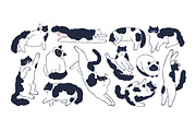 Cute funny cats, doodle drawings set, an Animal Illustration by Good Studio (Thumbnail 4 of 8)