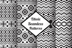 Vector Seamless Black&White Patterns