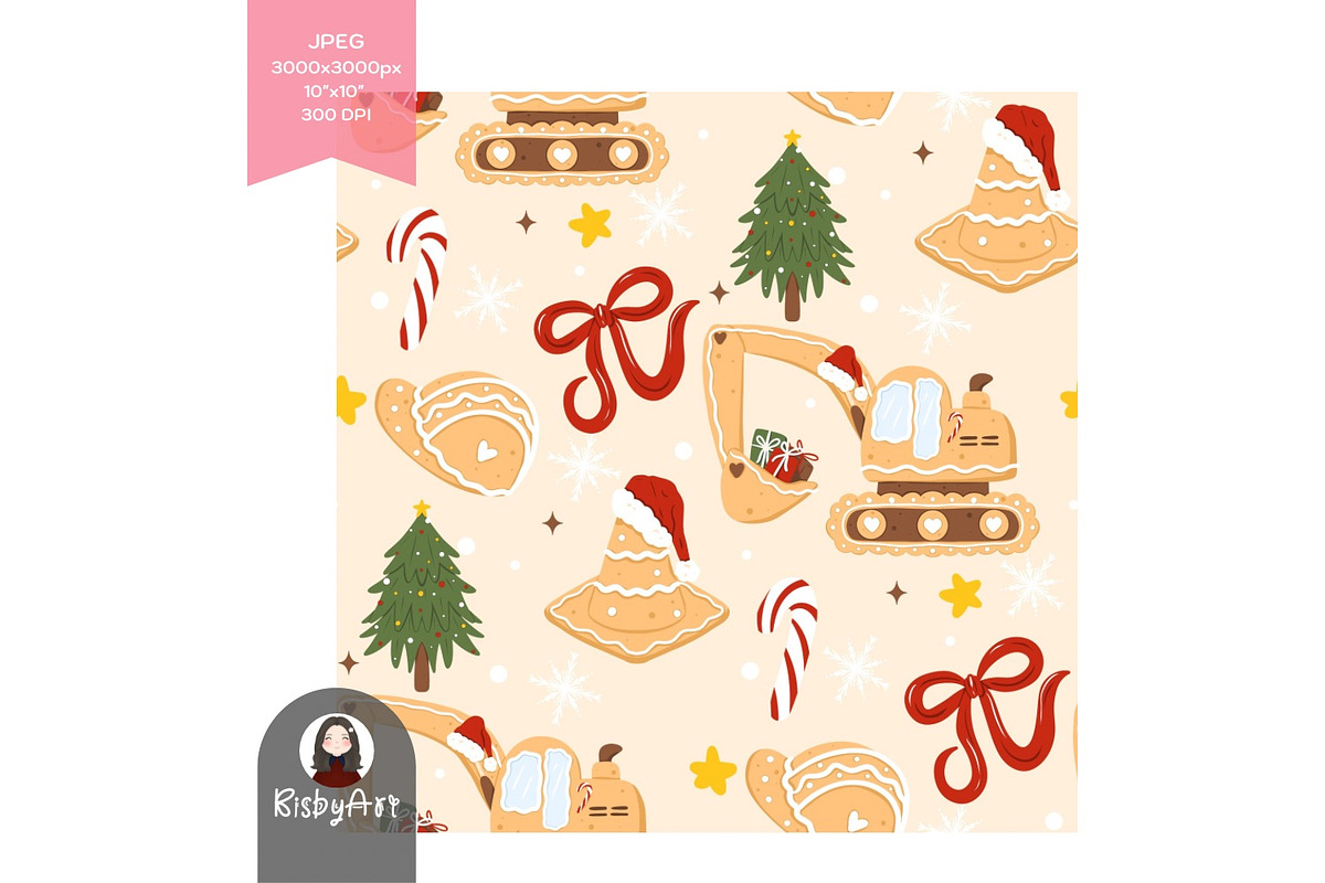 Christmas Construction Pattern, a Pattern Graphic by KisbyArt (Photo 2 of 3)