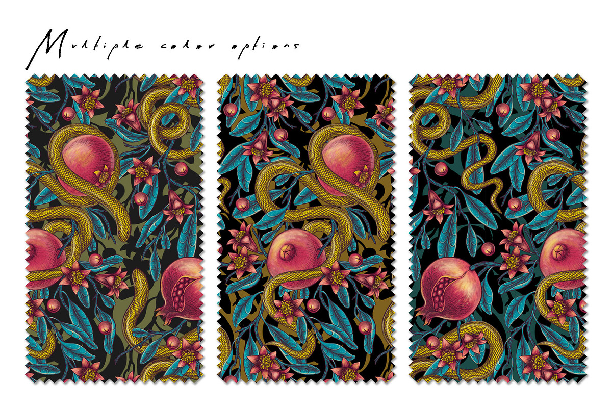 POMEGRANATE EDEN - patterns & motifs, a Decorative Illustration by Liiafis (Photo 6 of 15)