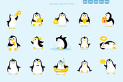 Cute Penguin Illustrations, an Illustration by Ilia Design (Thumbnail 2 of 6)