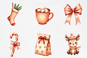 Peach Colored Christmas Clipart, an Illustration by CrexoraLab (Thumbnail 2 of 5)