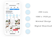 200 Instagram Story Highlight Icons, a Social Media Template by Blog&Glow (Thumbnail 4 of 4)
