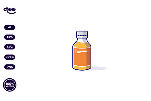 Simple Fruity Orange Glass Bottle