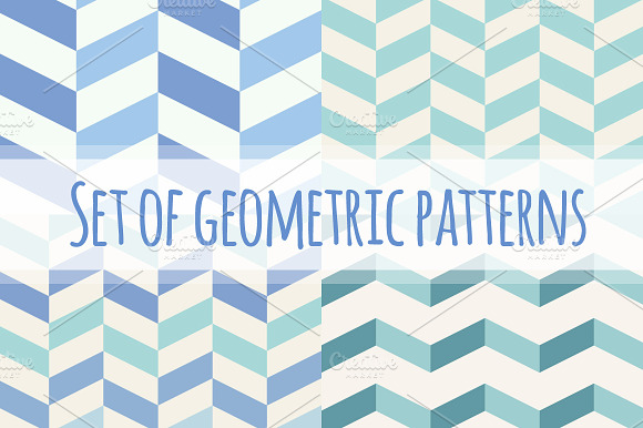 Set of blue geometric patterns preview 6
