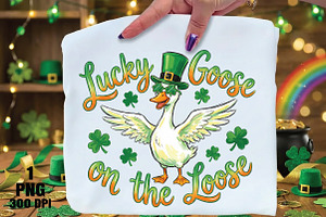 Lucky Goose On The Loose Png, an Illustration by Daily.Designs
