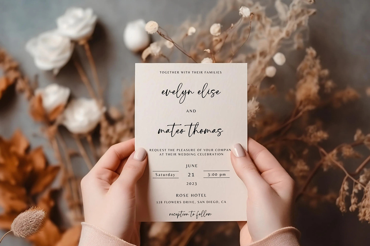 Simple Invitation Minimalist Wedding, an Invitation Template by LucaTheme (Photo 2 of 6)