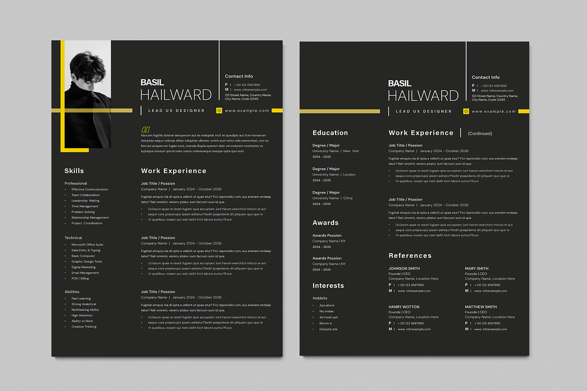 Clean CV Template Pack, a Resume Template by Creatiya Type