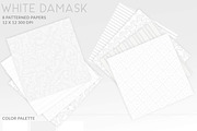 White Damask Stripes Wedding Papers, a Pattern Graphic by Posh Papers & Patterns (Thumbnail 2 of 7)