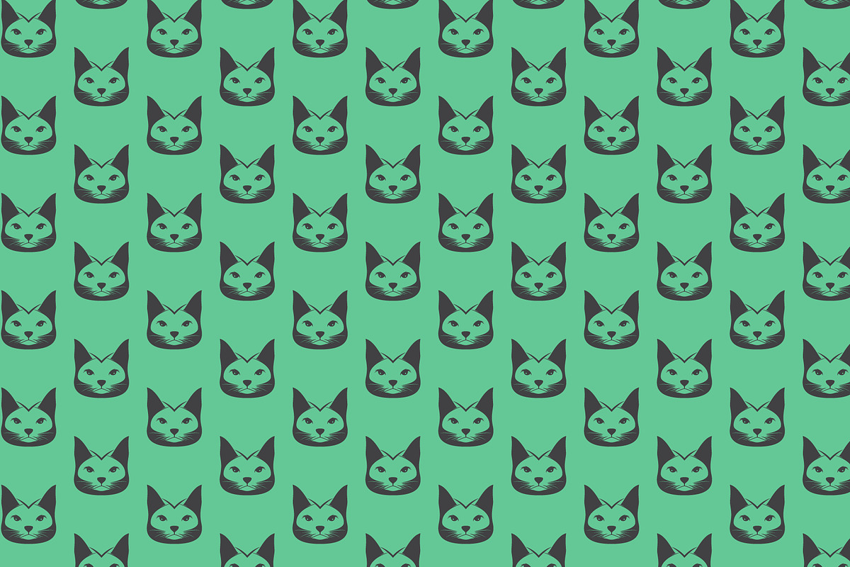 Heads of Cat Seamless Pattern, a Pattern Graphic by Ghagra (Photo 2 of 3)