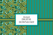 Boho Patterns Olive and Teal, a Pattern Graphic by RachelStudio (Thumbnail 5 of 10)