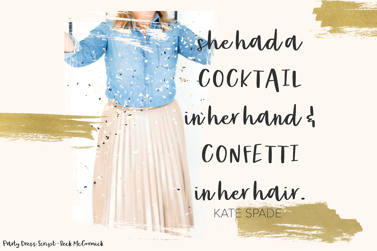 Party Dress Script, a Script Font by Beck McCormick (Photo 2 of 8)