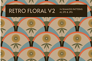 Retro Floral Seamless Patterns V2, a Pattern Graphic by Firowerk (Thumbnail 1 of 5)