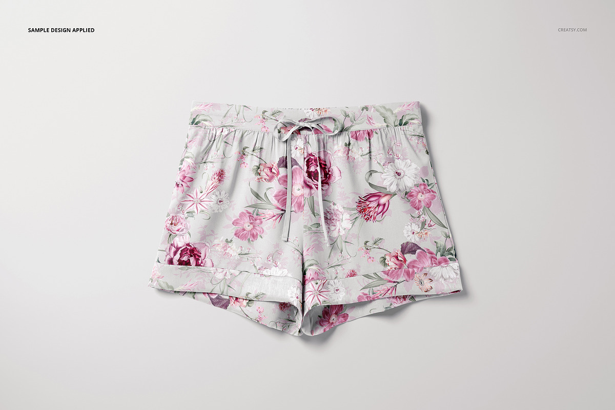 Short Silk Pajama Mockup Set, a Mask Mockup by creatsy5 (Photo 4 of 12)