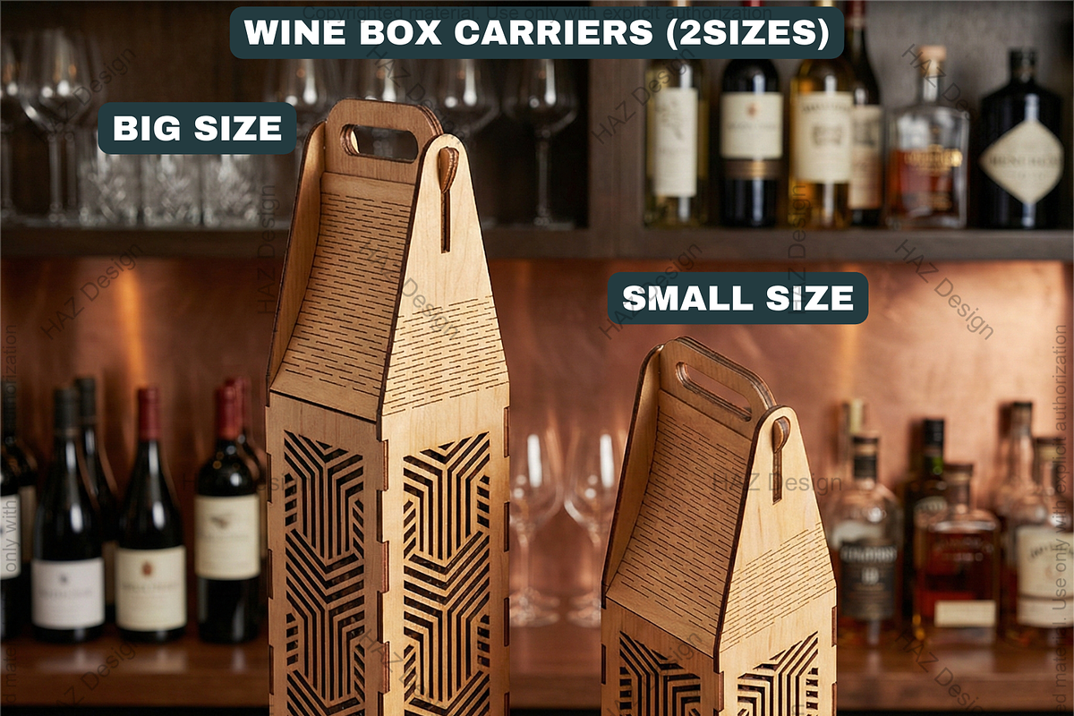 Wooden Wine Box Laser Cut Templates, a Graphic by AtacanDigital (Photo 3 of 8)