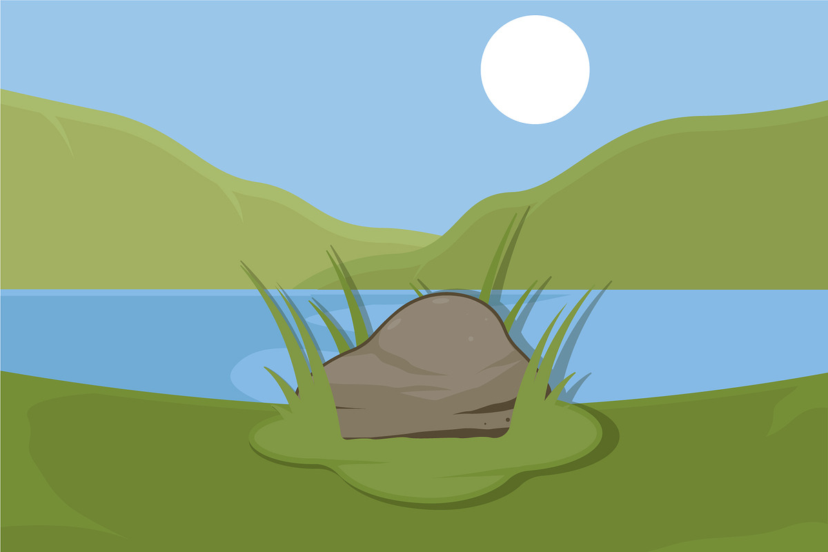 rock at nature landscaped vector, an Object Illustration by zyxroun shop