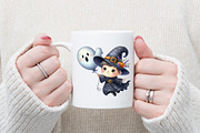 Cute Halloween Witch Clipart, a Graphic by designcity5 (Thumbnail 4 of 5)