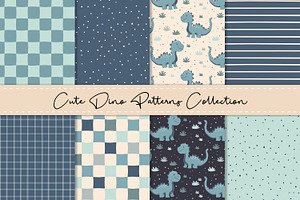 Childrens Cute Dino Patterns