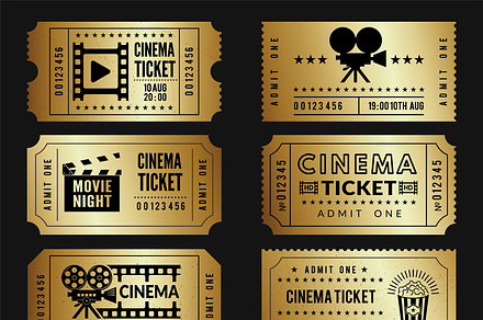 Golden tickets. Entry cinema tickets, a Background Graphic by Onyx