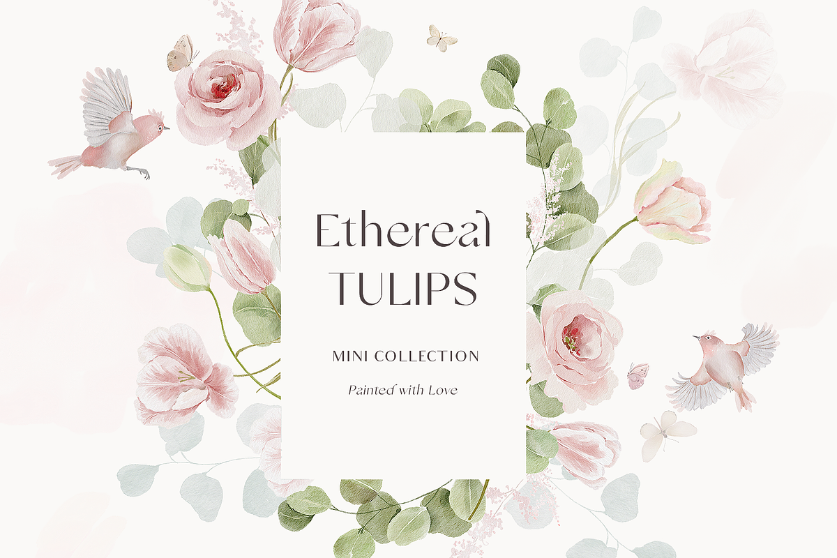 Watercolor pink blush tulips flowers, a Decorative Illustration by Grace Noboa Illustrations (Photo 1 of 8)