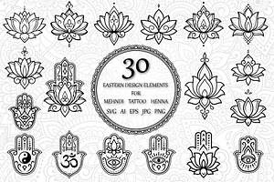 Oriental decorative elements