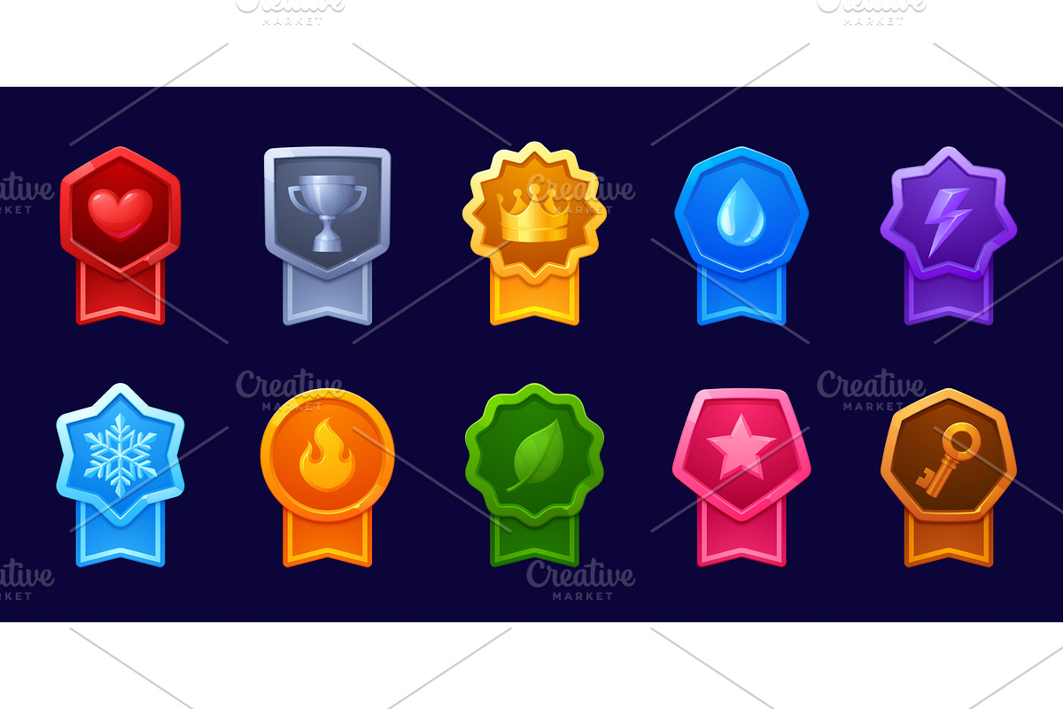 Game rank badges asset, an Object Illustration by Buch&Bee
