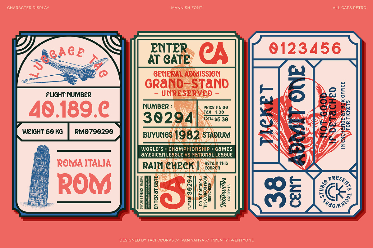 Mannish All Caps Retro Display Font, a Slab Serif Font by Wortfice (Photo 7 of 11)