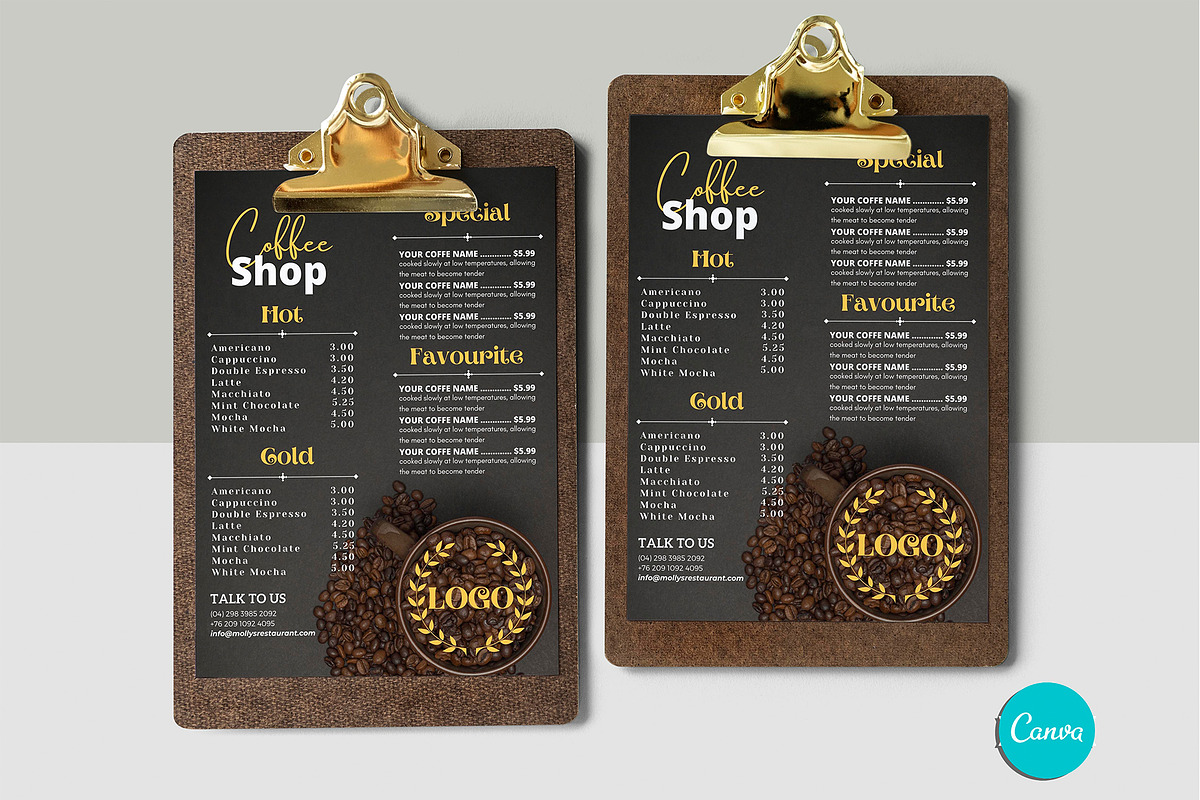 Printable Canva Coffee Menu, a Flyer Template by iloveTemplate (Photo 4 of 4)