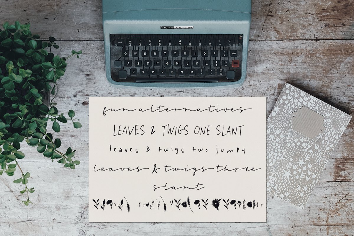 Leaves and Twigs font trio & extras, a Script Font by Ana's Fonts (Photo 17 of 17)