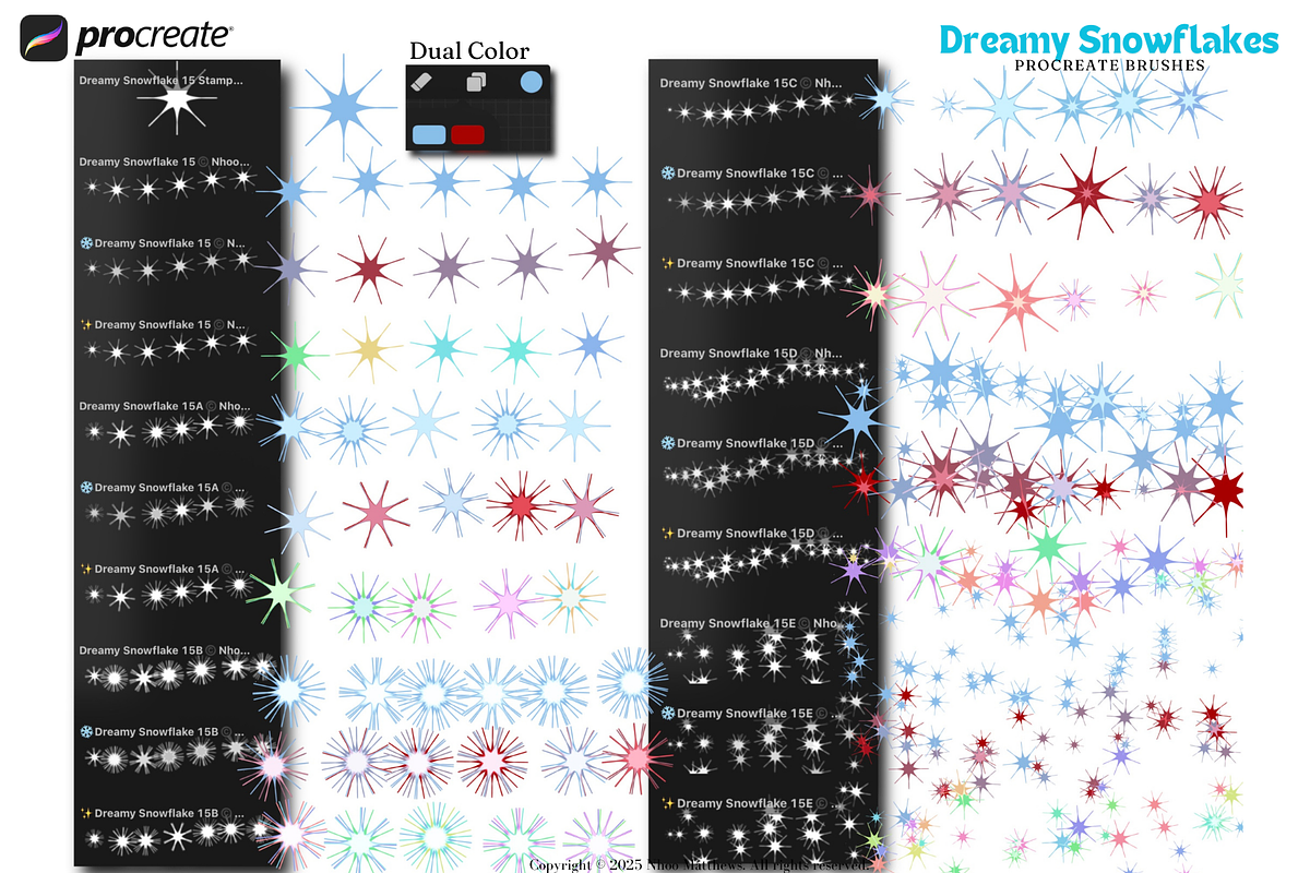 Procreate Dreamy Snowflakes Brushes, a Brush Add-On by Fashion Workshop Bkk (Photo 17 of 21)