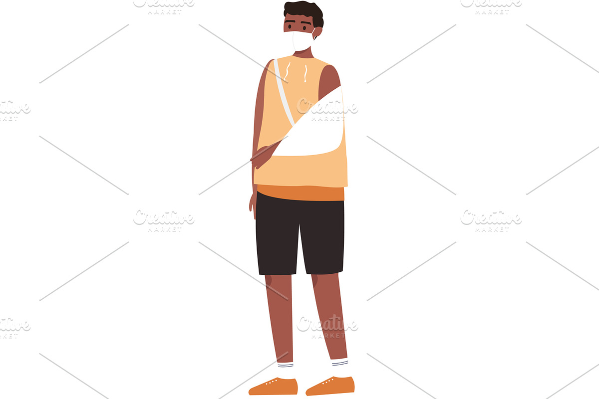 African american man with broken, a Person Illustration by vectorpointstudio