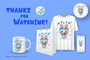 Cute Candy rabbit. Tshirt, PNG., an Animal Illustration by KENO Mascots (Thumbnail 4 of 4)