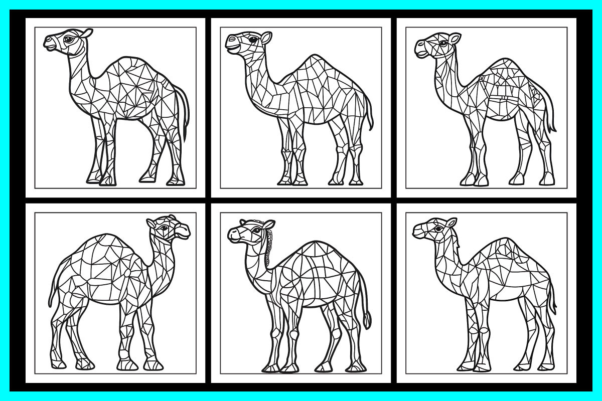 Stained Glass Camel Coloring Pages, an Object Illustration by protabsorkar11 (Photo 4 of 6)