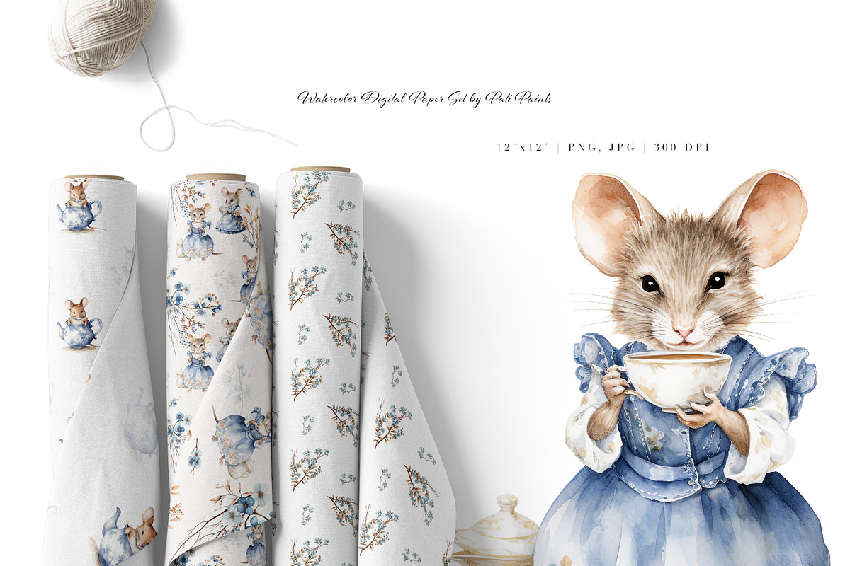 At The Mice Tea Party Collection, an Animal Illustration by Pati Paints (Photo 8 of 14)