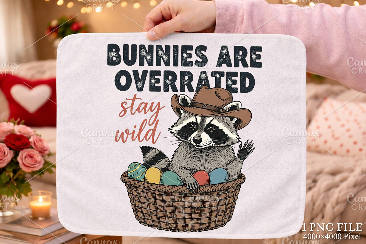 Funny Easter Raccoon PNG, an Illustration by Canvas Craft (Photo 1 of 6)
