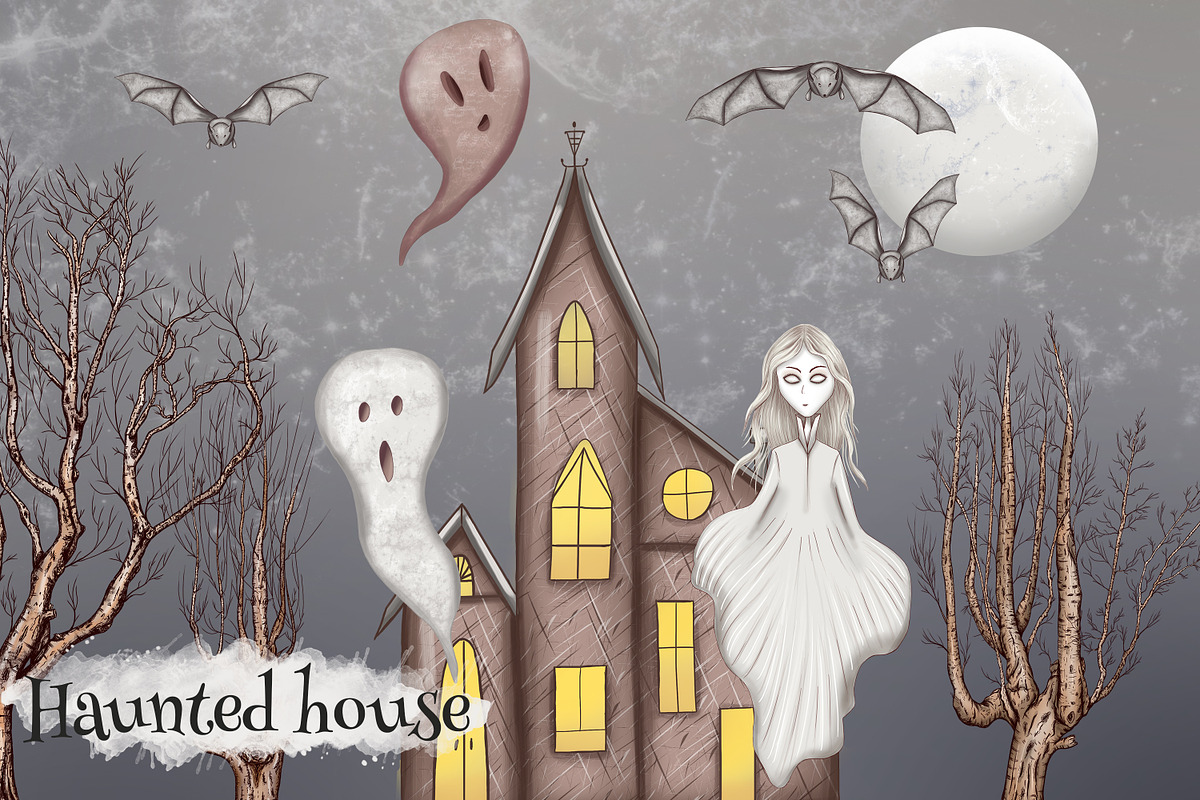 Ghost stories, Halloween clipart set, an Illustration by Mrs.Swan_Design (Photo 4 of 7)