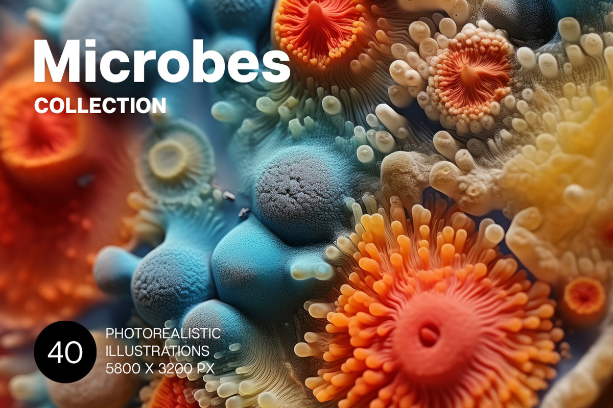Microbes. 40 images, an Education Illustration by Handmadefont (Photo 1 of 11)